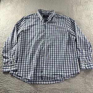 Vineyard Vines Performance Shirt Mens 2XL Plaid Blue Slim Fit Whale Lightweight.